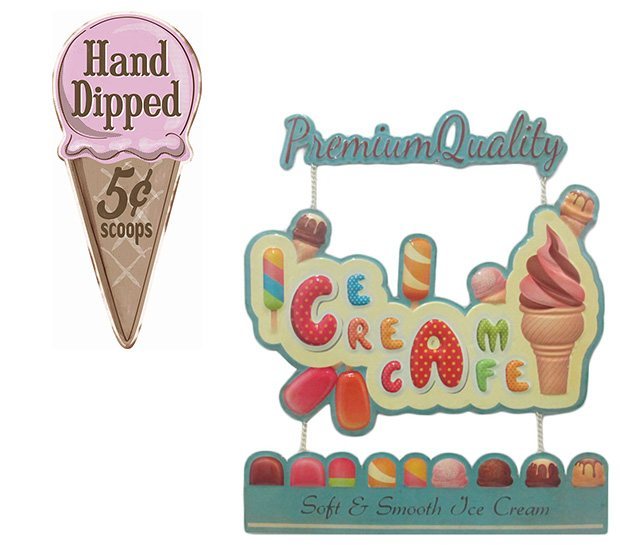 Ice Cream - Set van 2 Signs