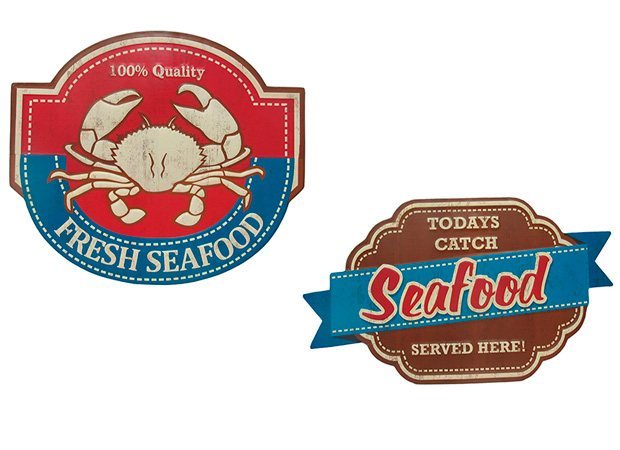 Seafood - Set van 2 Signs