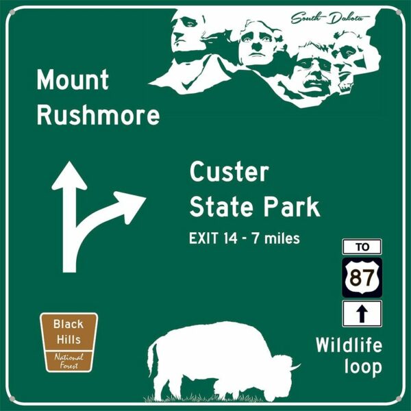 Traffic Road Sign - Mount Rushmore - Afbeelding 2