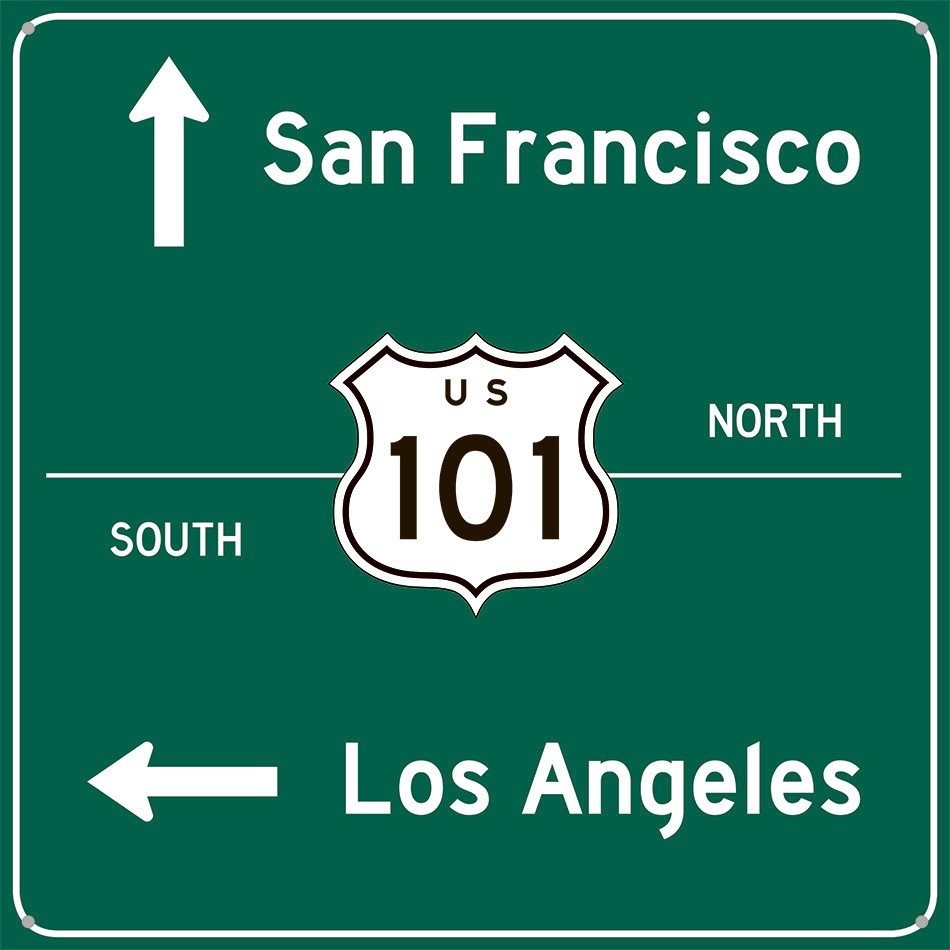 Traffic Road Sign - San Francisco + Los Angeles