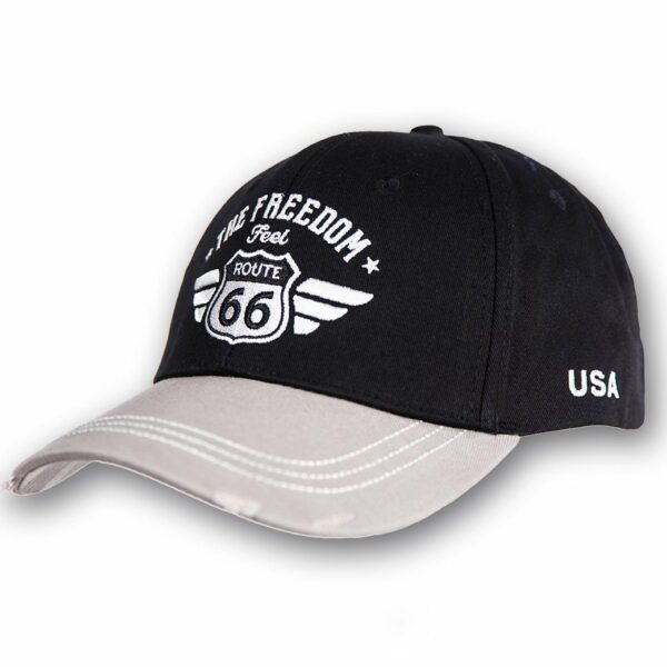 Cap Route 66 - Black-Grey - Vintage