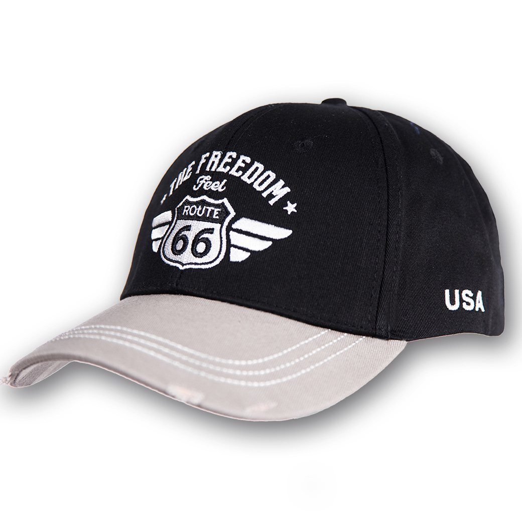 Cap Route 66 - Black-Grey - Vintage