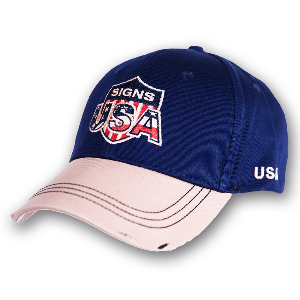 Cap Signs USA - Blue-Beige - Vintage