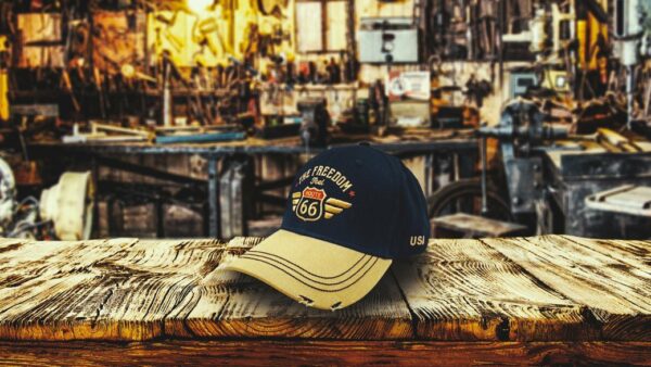 Cap Route 66 - Blue-Beige - Vintage - Afbeelding 7
