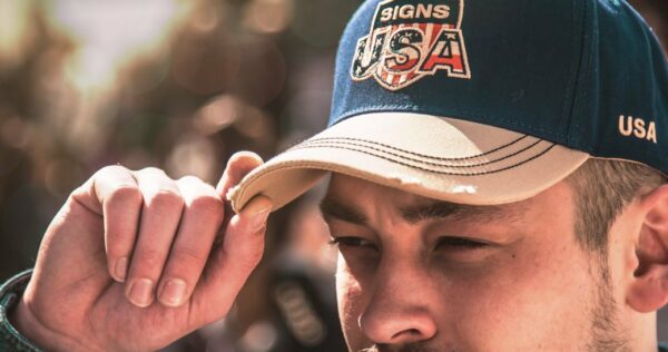 Cap Signs USA - Blue-Beige - Vintage - Afbeelding 3