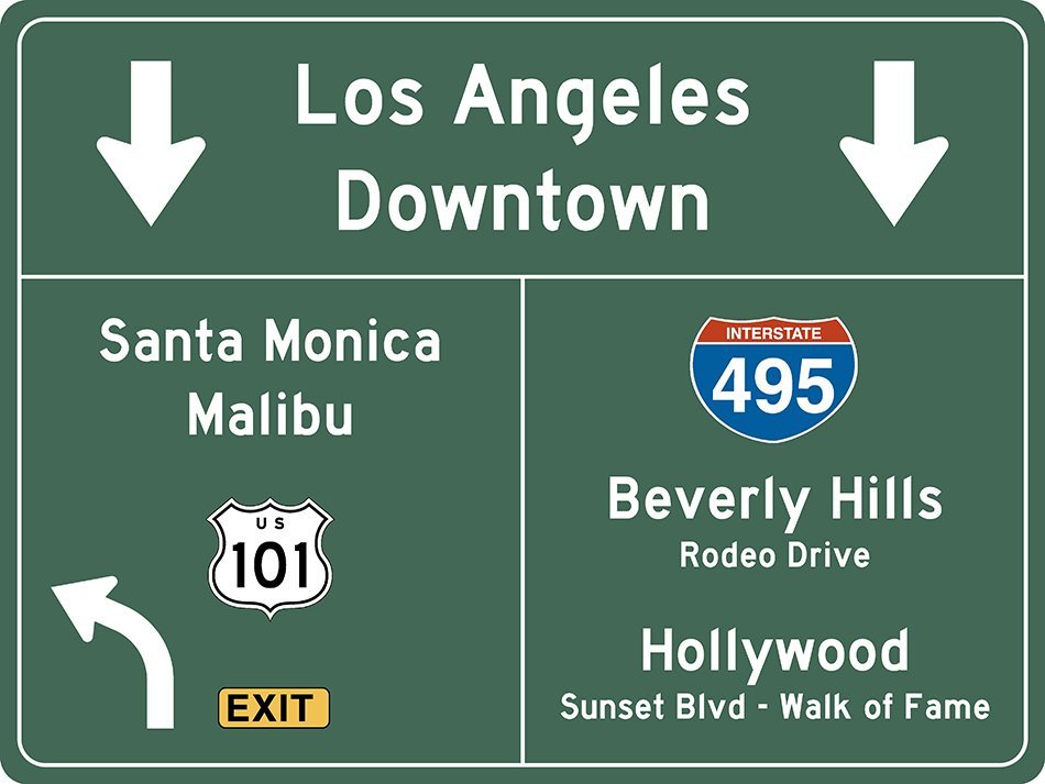 US-Traffic Sign - Los Angeles-Hollywood