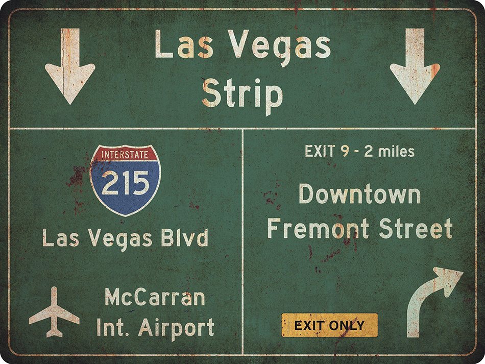 US-Traffic Sign - Las Vegas - grunge