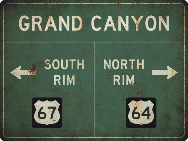 US-Traffic Sign - Grand Canyon - grunge
