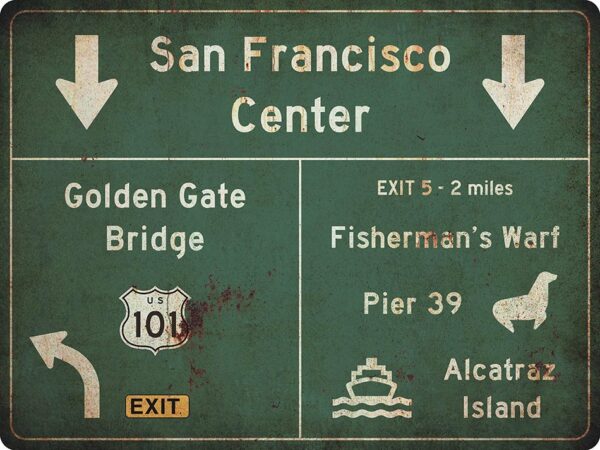 US-Traffic Sign - San Francisco - grunge