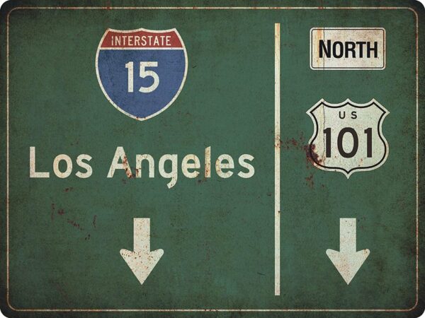 US-Traffic Sign - Los Angeles - grunge