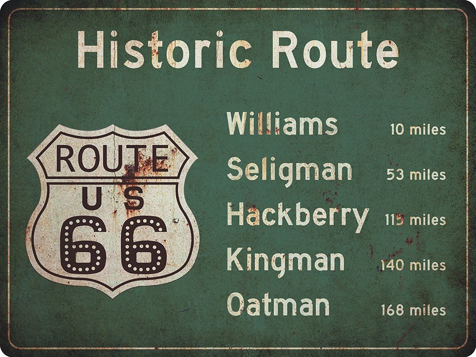US-Traffic Sign - Historic Route 66 - grunge