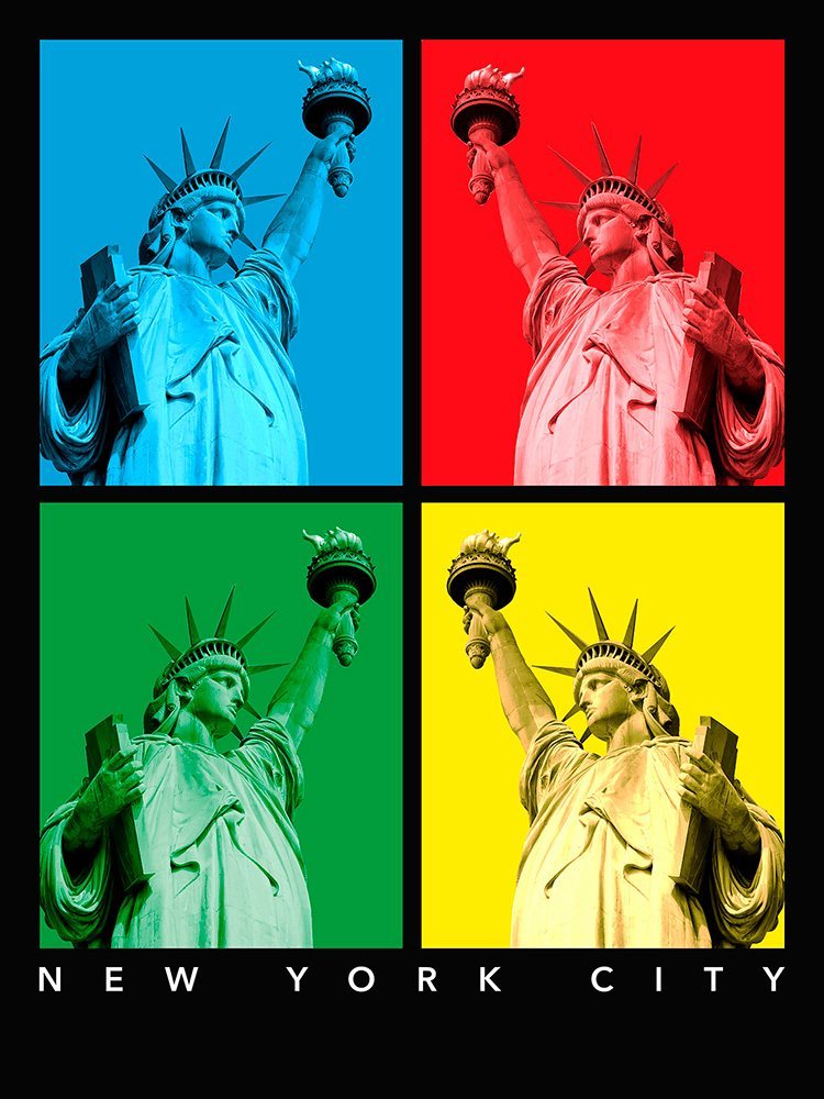 New York - Statue of Liberty - 4 colors