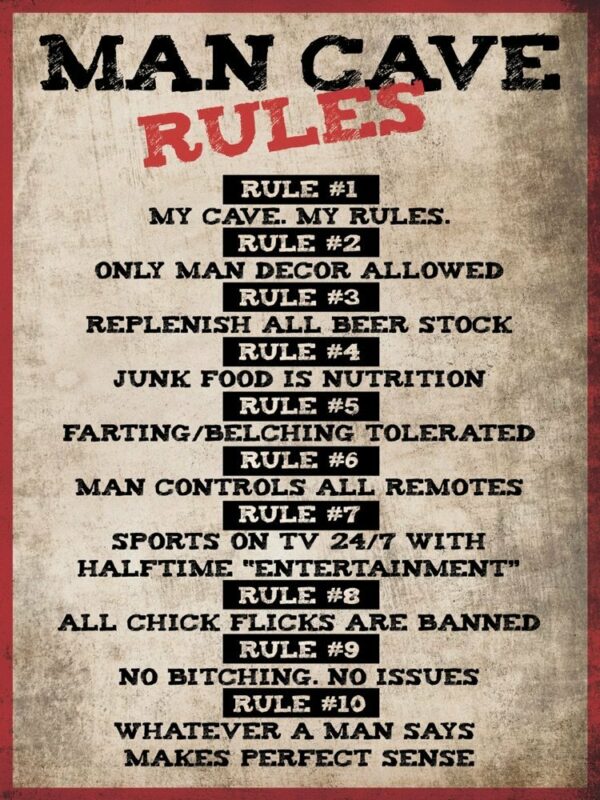 Man Cave Rules - grunge