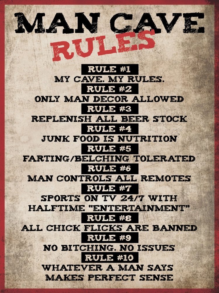 Man Cave Rules - grunge