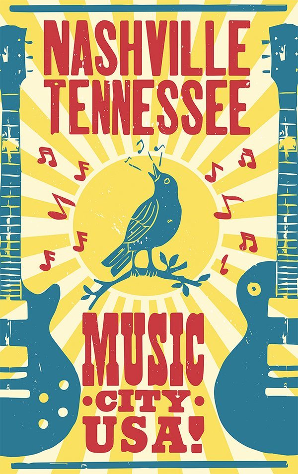 Nashville Music City - Blue Bird - XL