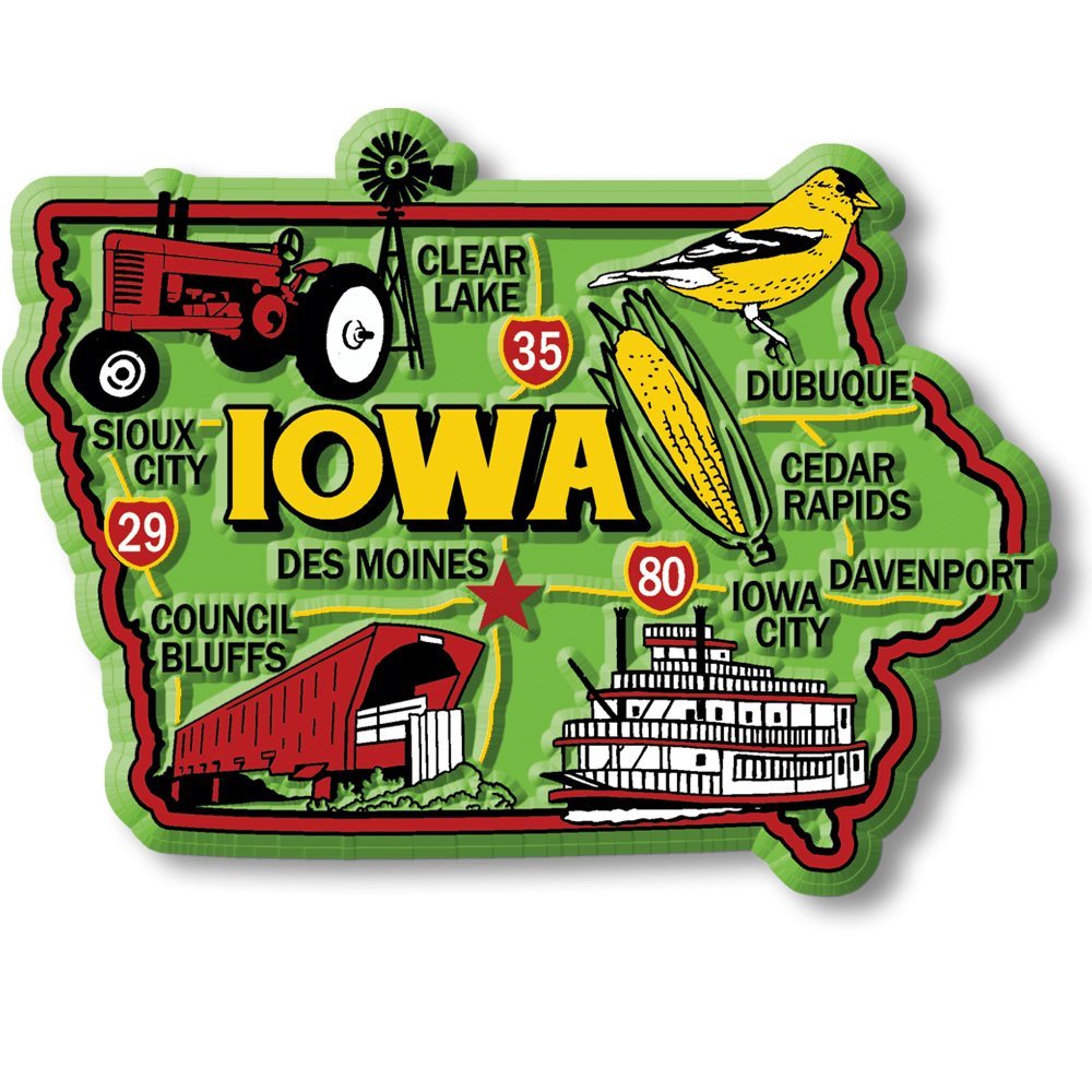 Colorful State - IOWA - Magneet