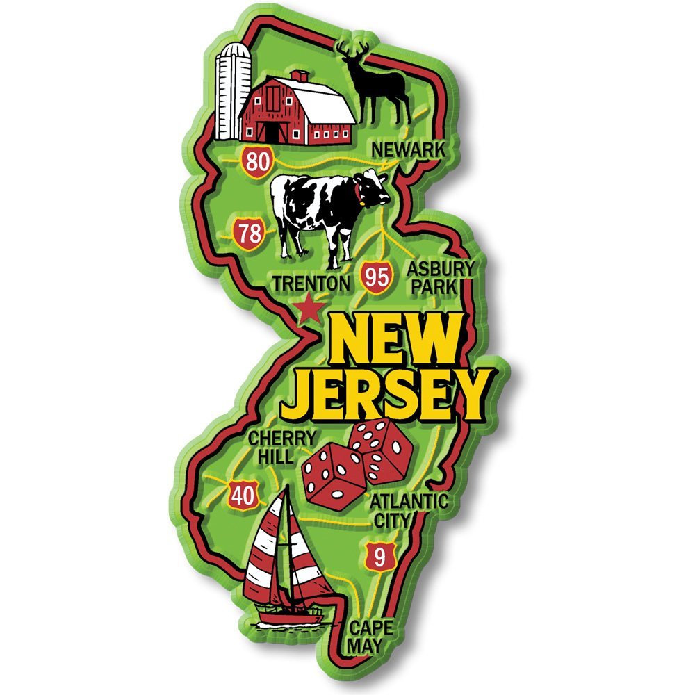 Colorful State - NEW JERSEY - Magneet