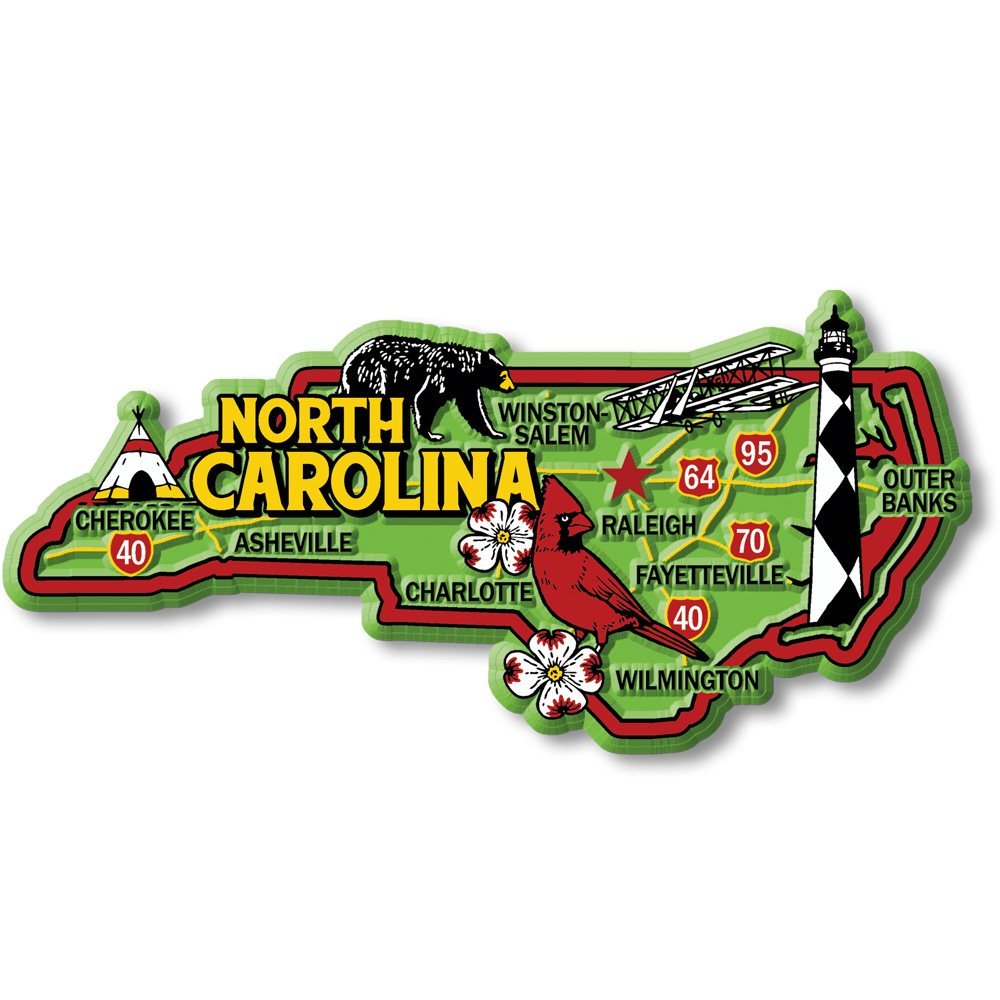 Colorful State - NORTH CAROLINA - Magneet