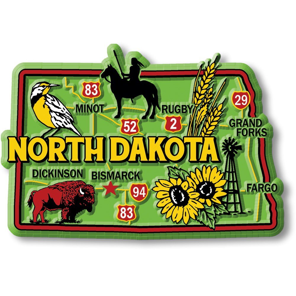 Colorful State - NORTH DAKOTA - Magneet