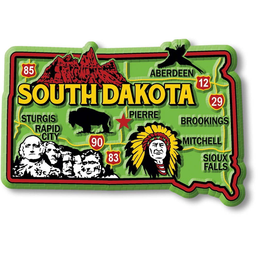 Colorful State - SOUTH DAKOTA - Magneet