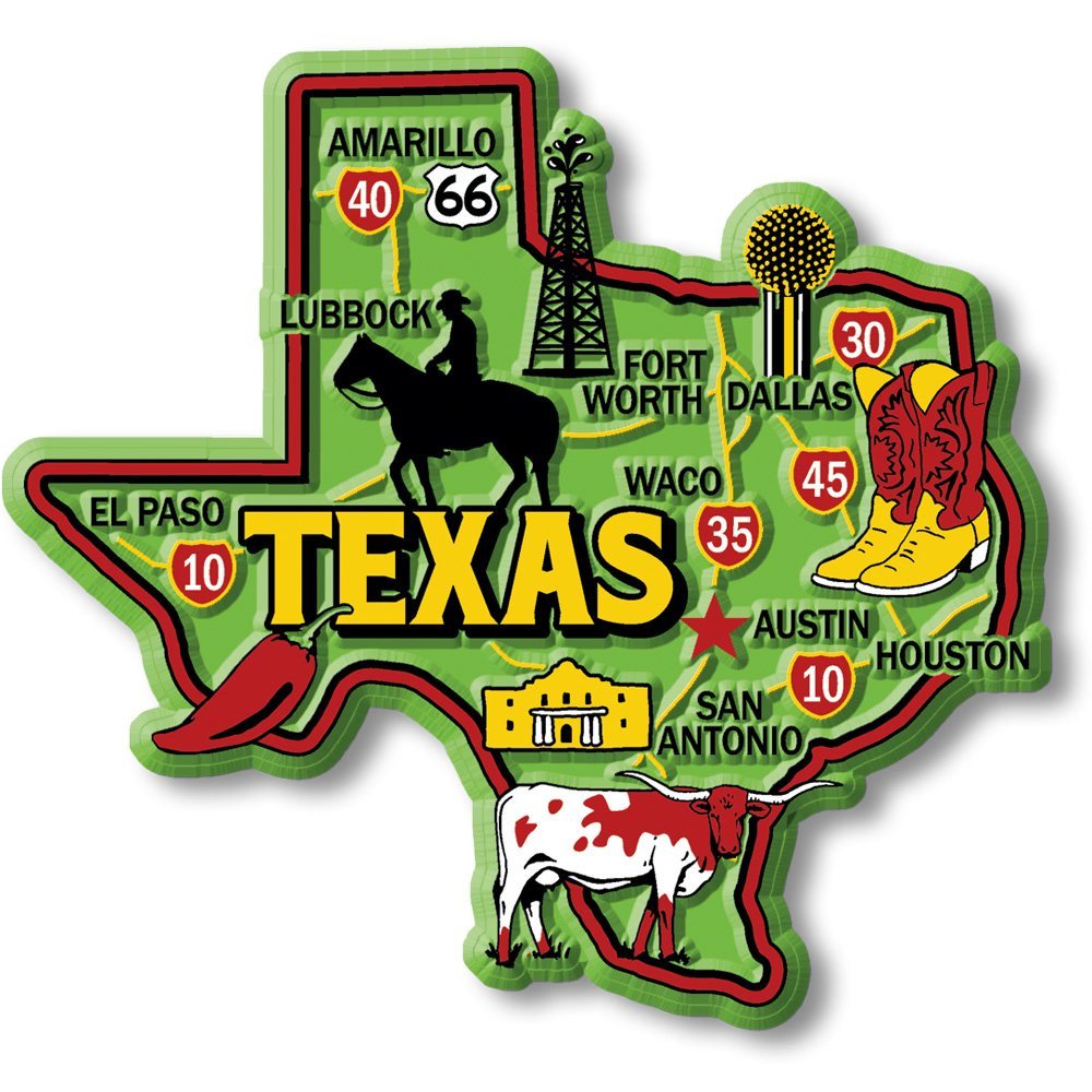 Colorful State - TEXAS - Magneet