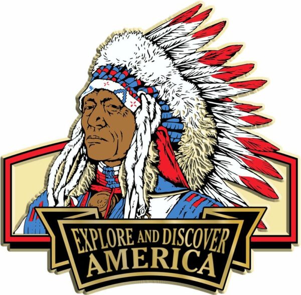 Discover & Explore America - INDIAN BUST - Magneet