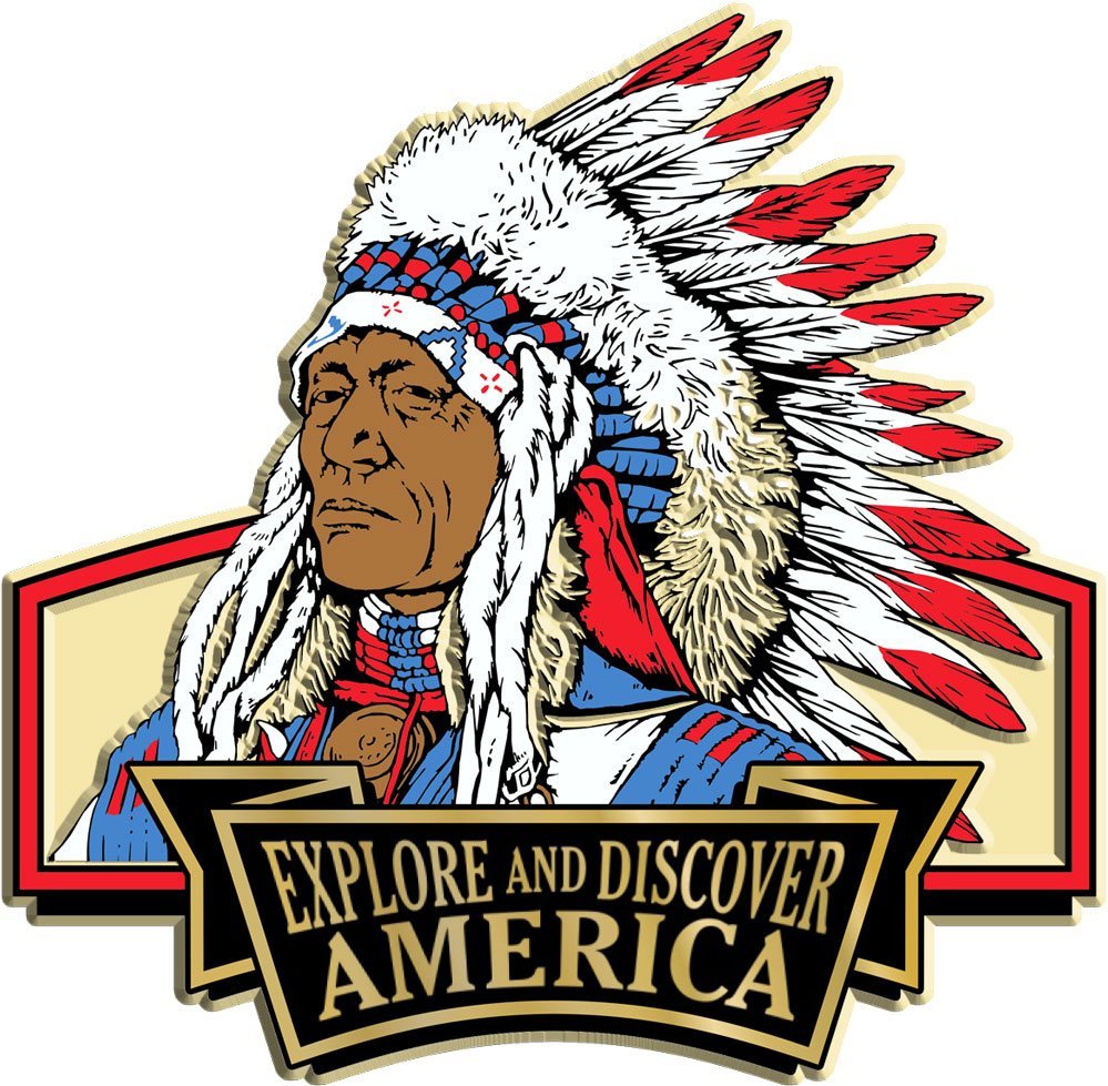 Discover & Explore America - INDIAN BUST - Magneet