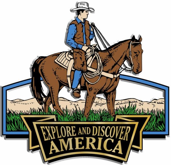 Discover & Explore America - COWBOY ON HORSE - Magneet