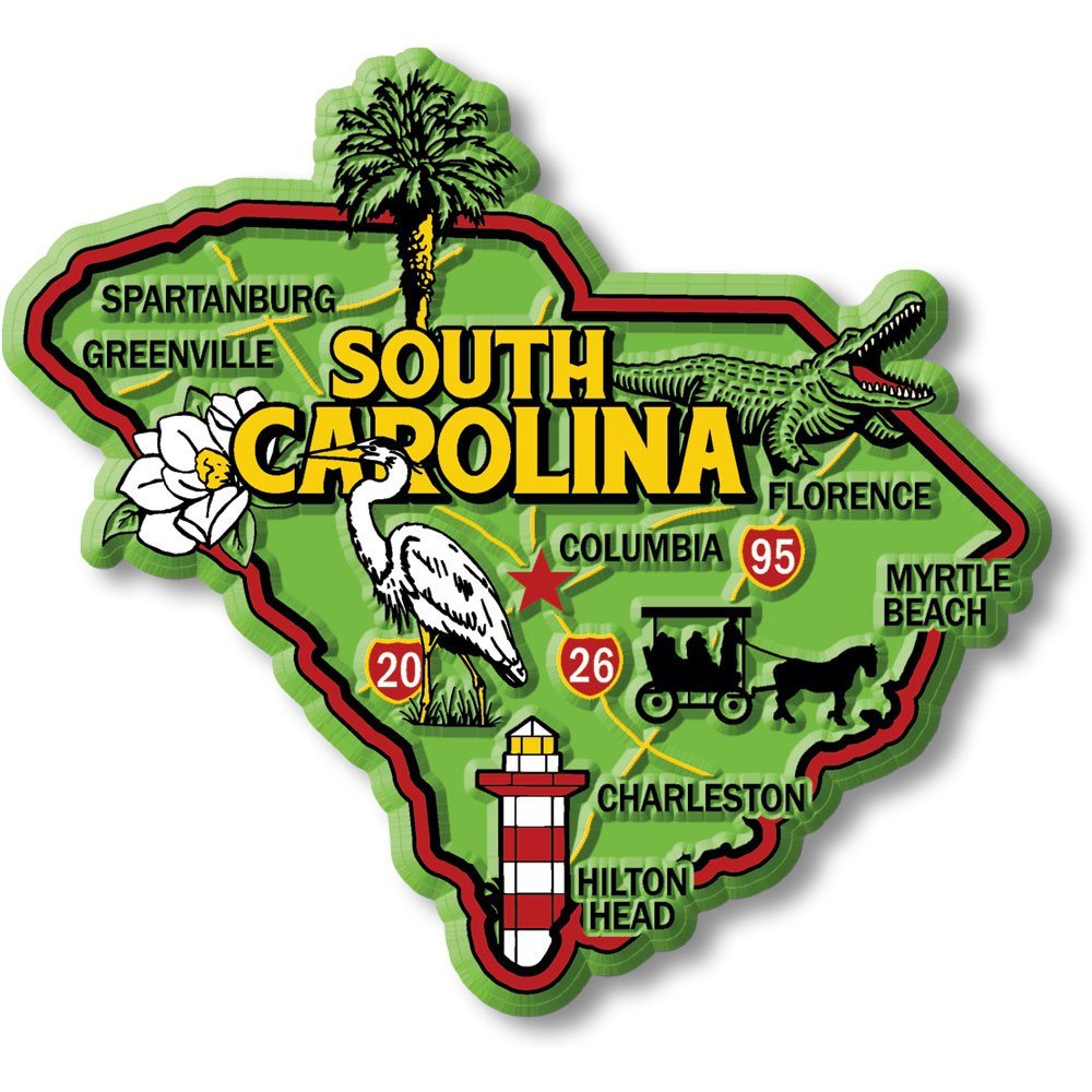 Colorful State - SOUTH CAROLINA - Magneet