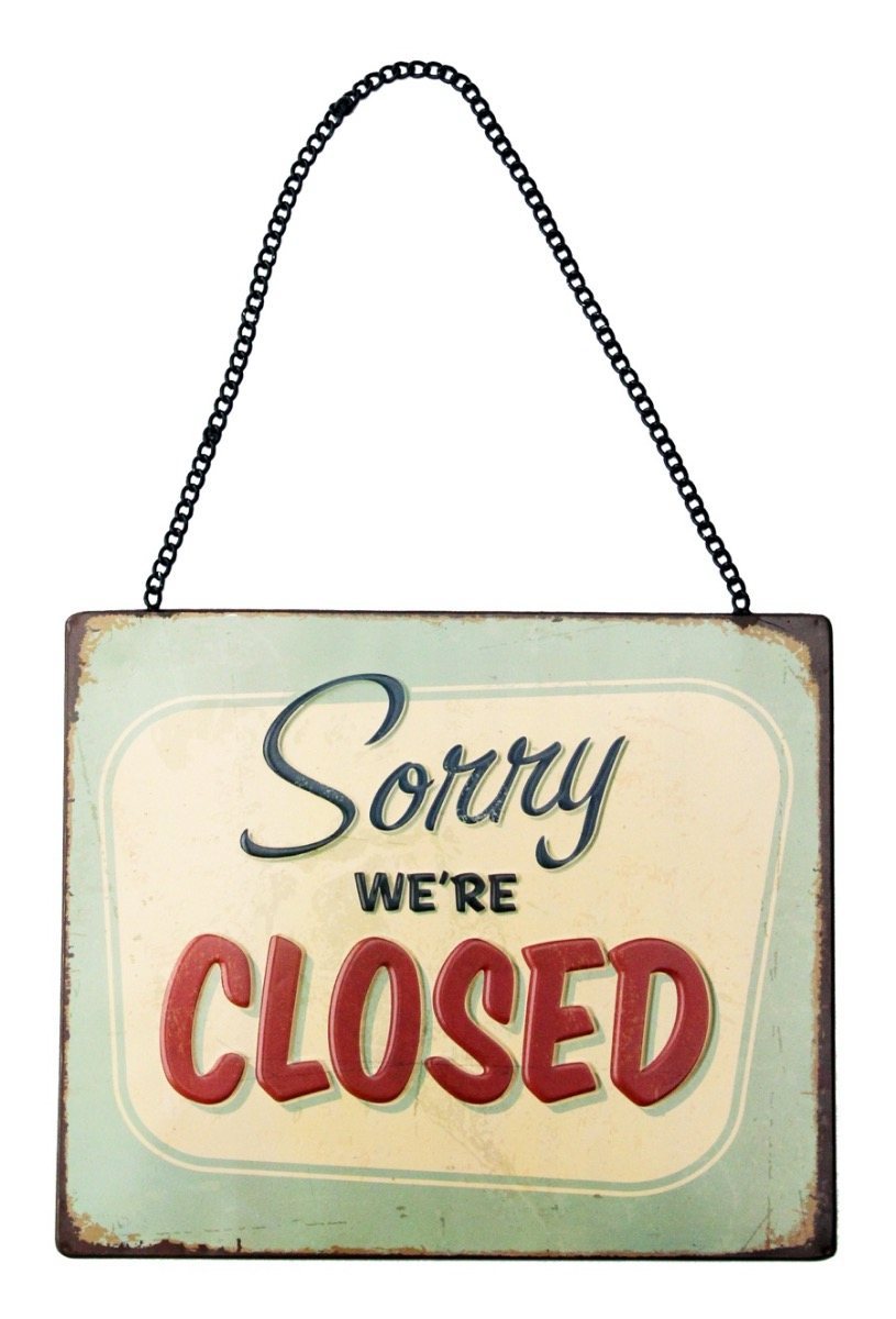 Sorry We Are Closed - green retro