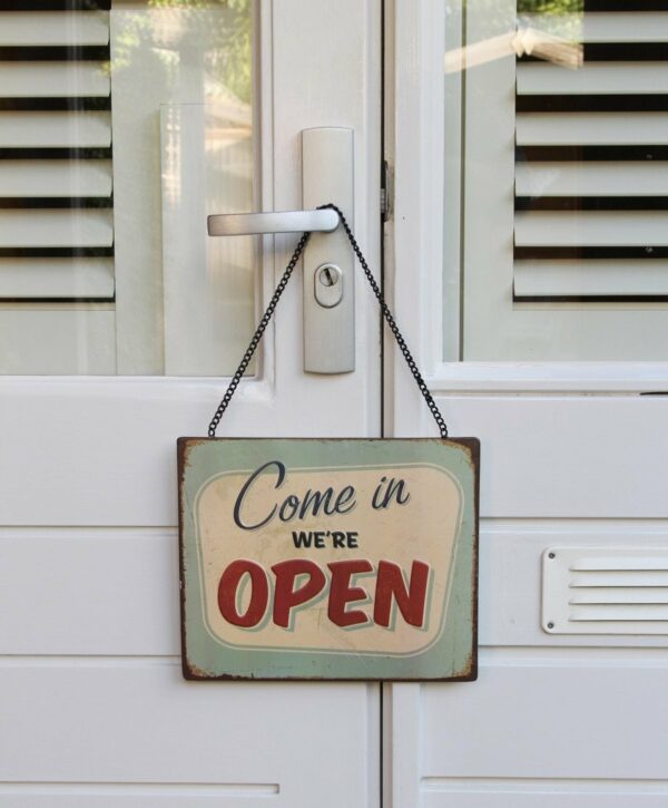 Come In Were Open - green retro - Afbeelding 2
