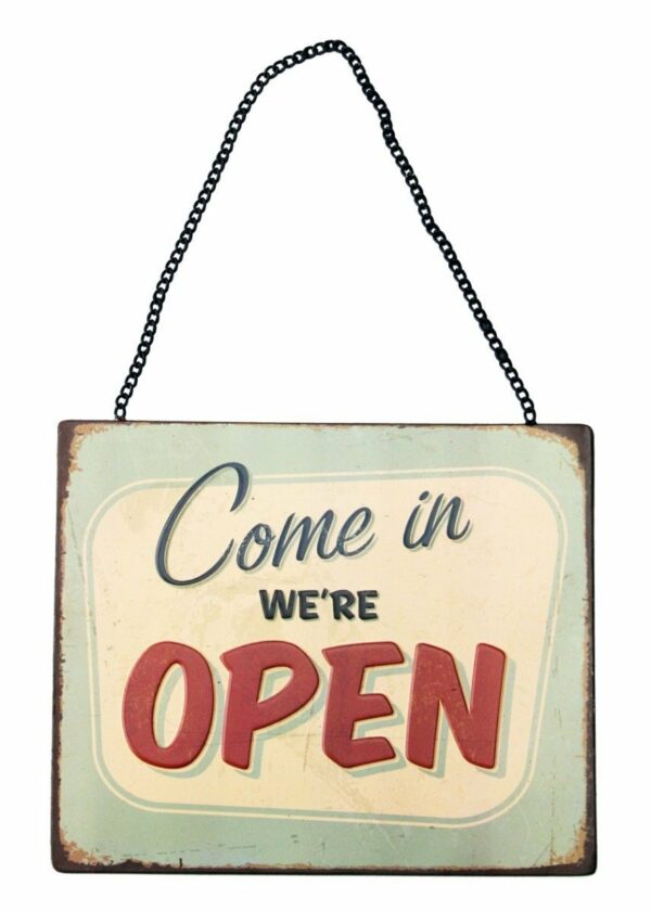 Come In Were Open - green retro