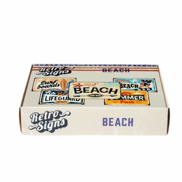 BEACH Retro Box - set van 5 signs