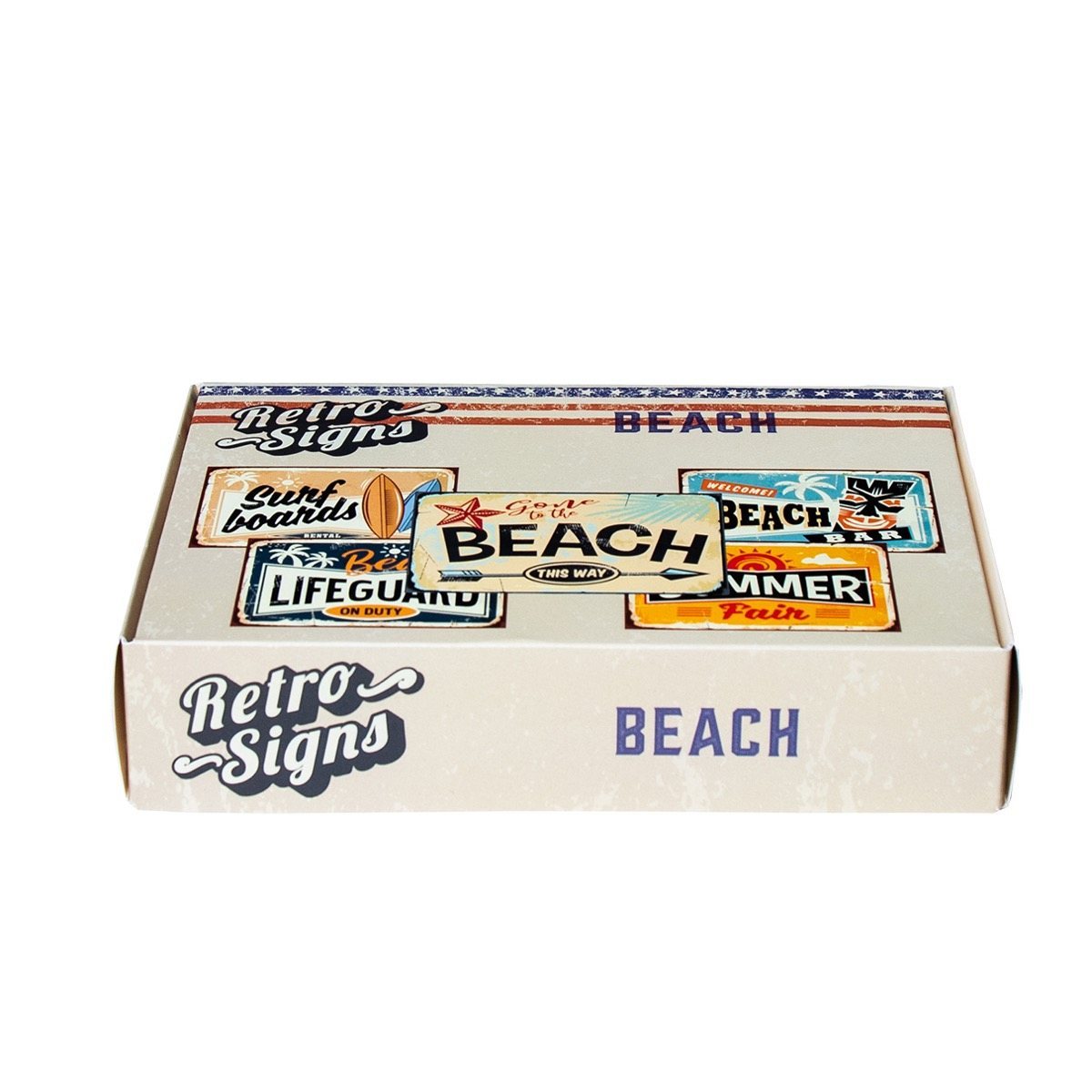 BEACH Retro Box - set van 5 signs