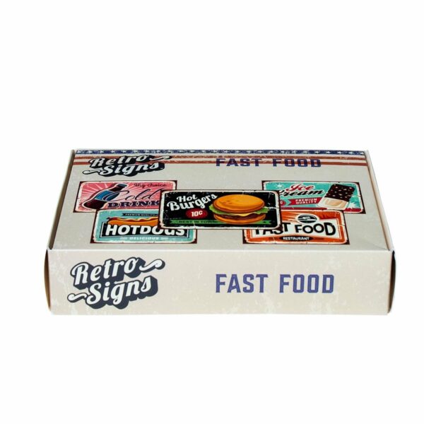FAST FOOD Retro Box - set van 5 signs