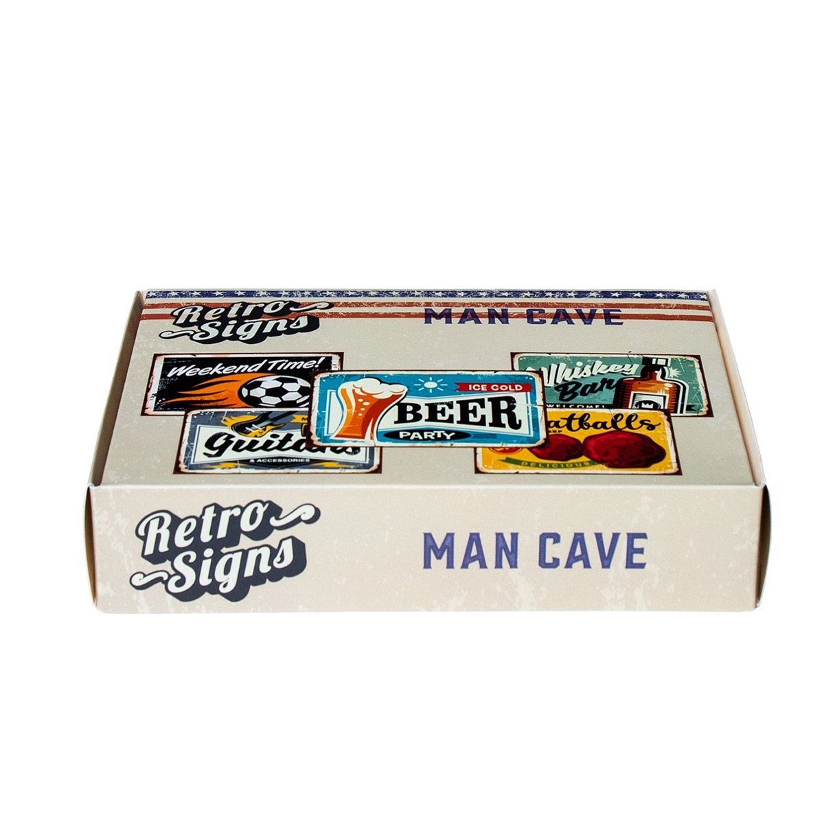 MAN CAVE Retro Box - set van 5 signs