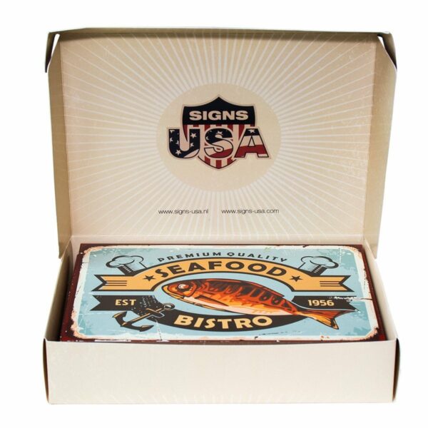 SEA FOOD Retro Box - set van 5 signs - Afbeelding 2