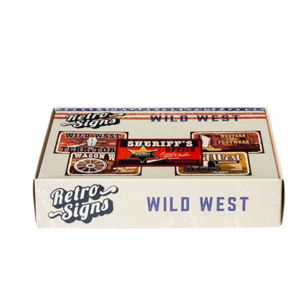 WILD WEST Retro Box - set van 5 signs
