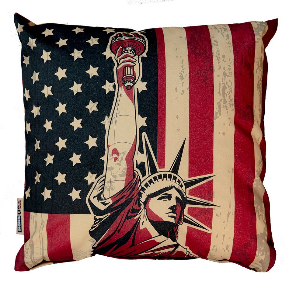 Kussen - USA vlag - Statue of Liberty