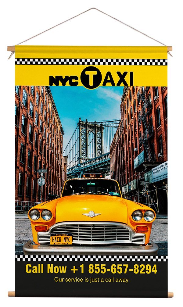 Wanddoek - New York Taxi Brooklyn