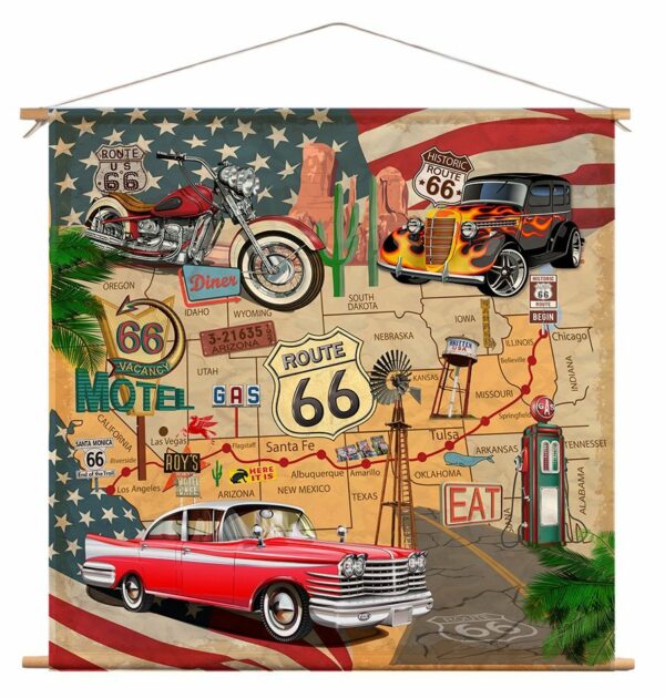 Wall cloth - Route 66 Collage