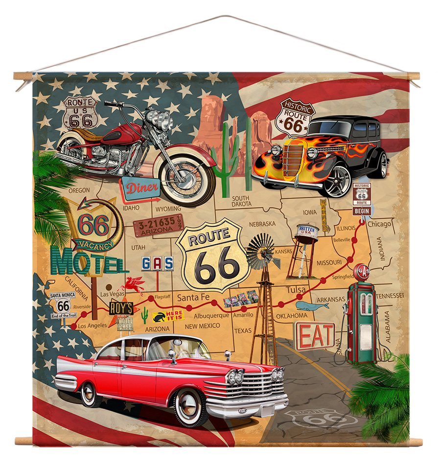 Wall cloth - Route 66 Collage