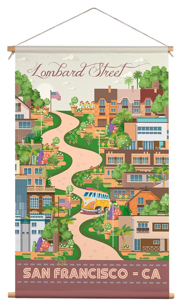 Wanddoek - Lombard Street San Francisco