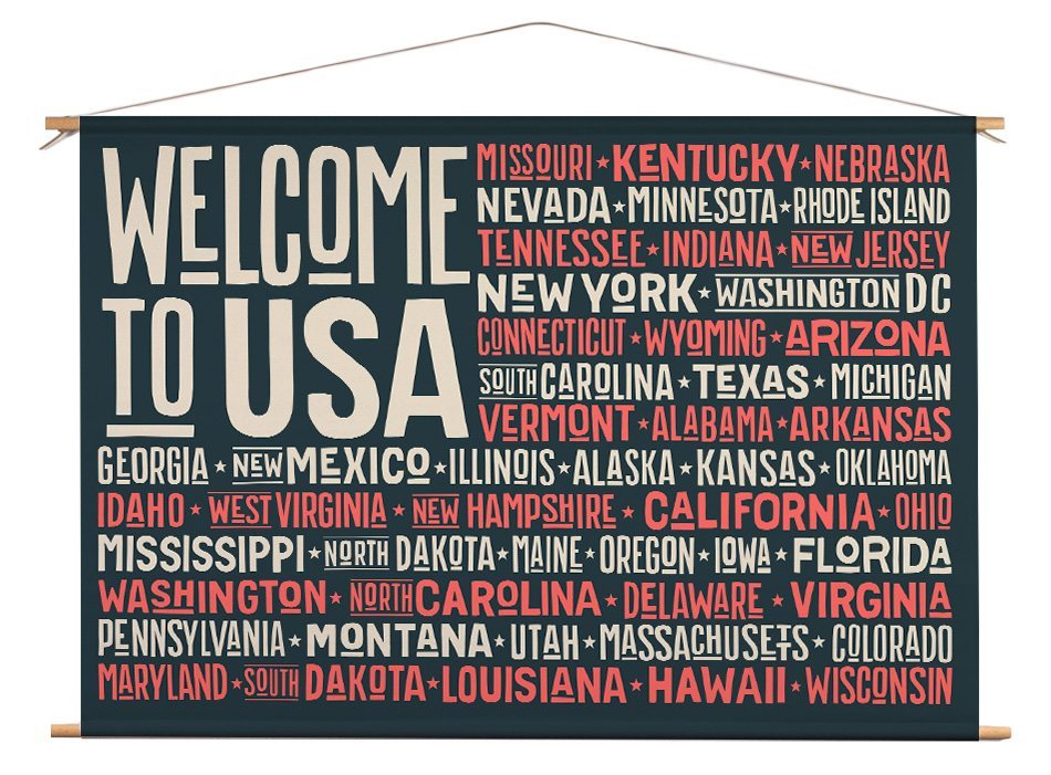 Wanddoek - Welkcome to USA