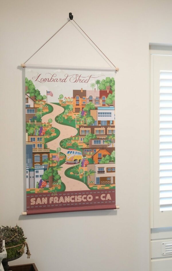 Wanddoek - Lombard Street San Francisco - Afbeelding 2