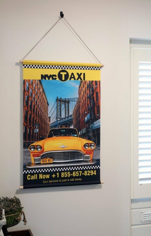 Wanddoek - New York Taxi Brooklyn - Afbeelding 2