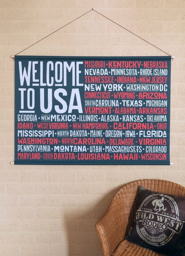 Wanddoek - Welkcome to USA - Afbeelding 2