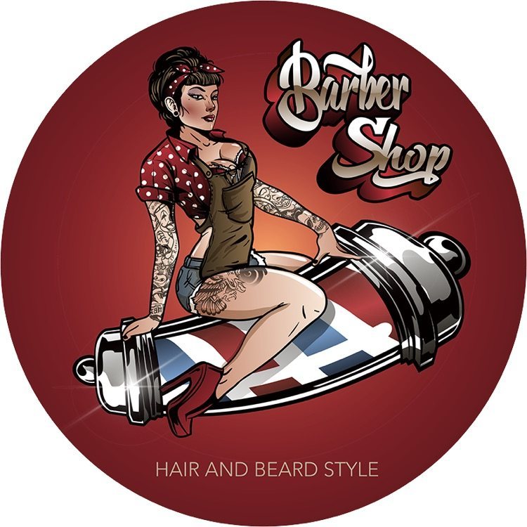 Barbershop Pin Up - 60 cm rond