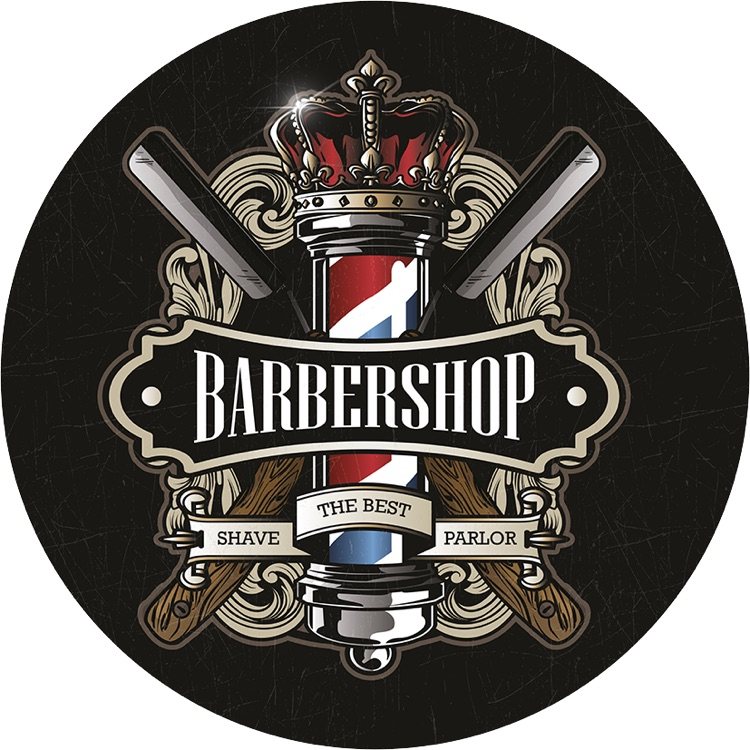 Barbershop Shave Parlor - 35 cm rond
