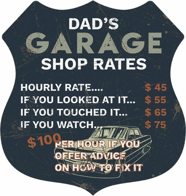 Shield - Dads Garage Shop Rates